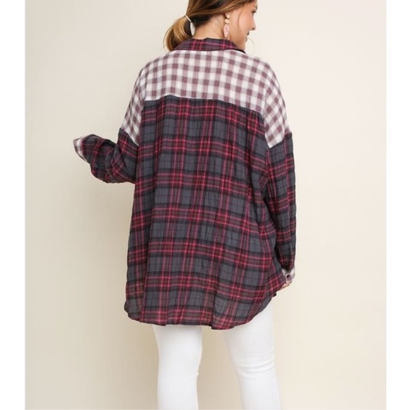 Cotton Blend Multi-Media Asymmetrical Hem Tunic - Picture 4 of 5